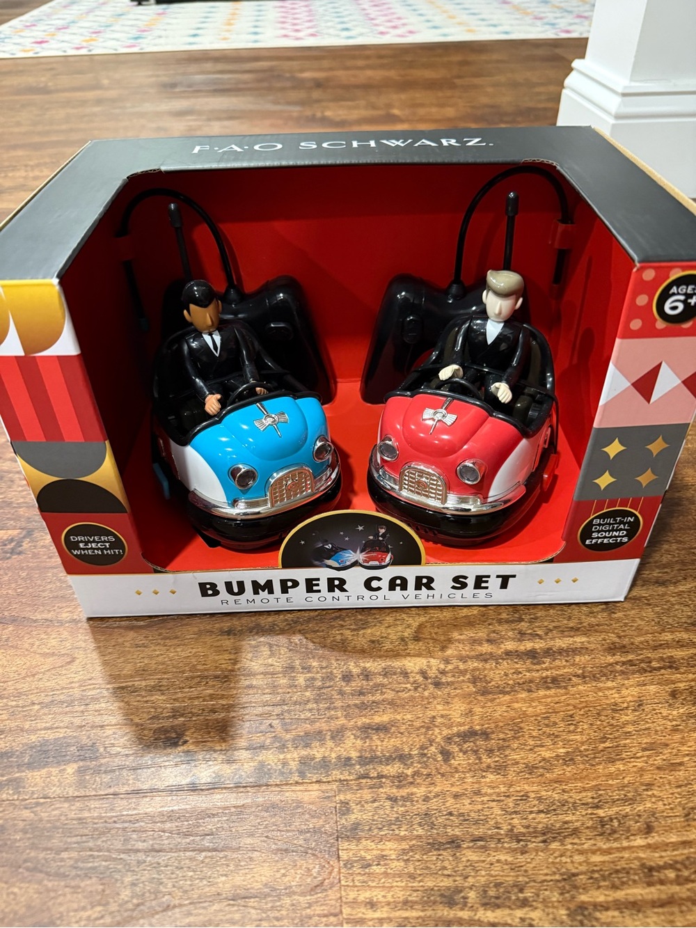 NEW - FAO Schwarz Remote Control Bumper Car Duo in Blue & Red